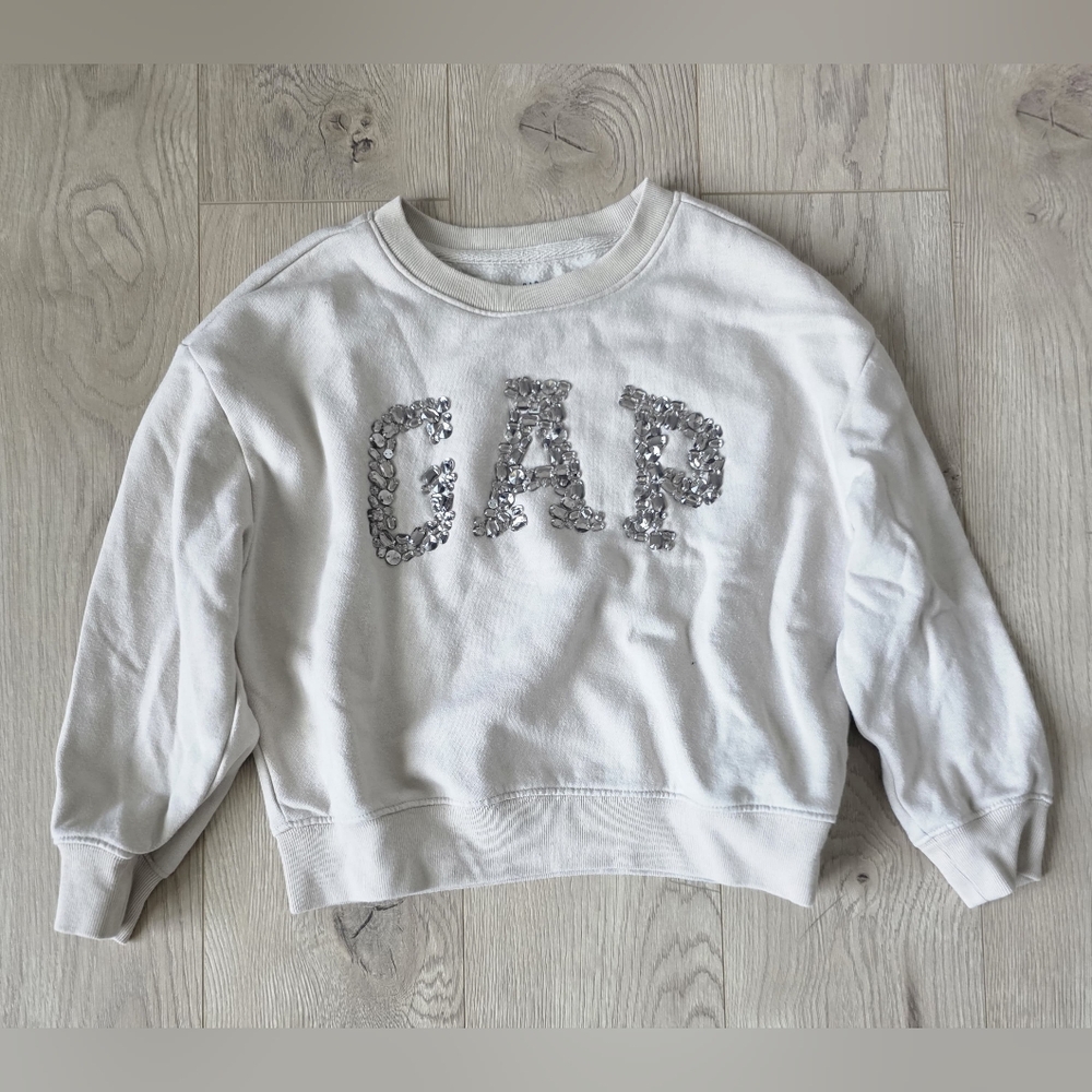 GAP Girls Crew Neck Sweater with Silver Rhinestone Logo